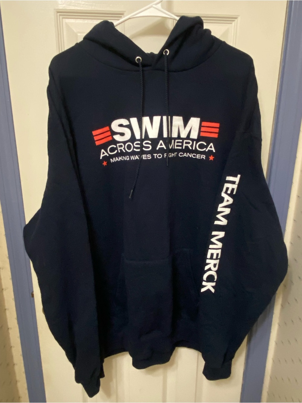 Swim Across America Navy Hoodie, Size 2XL